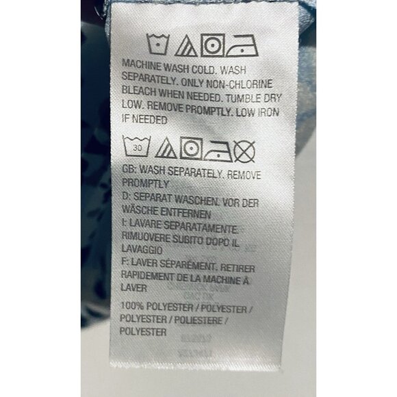 Susan Graver Top Womens 20W Light Blue Floral Button Up Long Sleeve Career Work - Picture 5 of 7